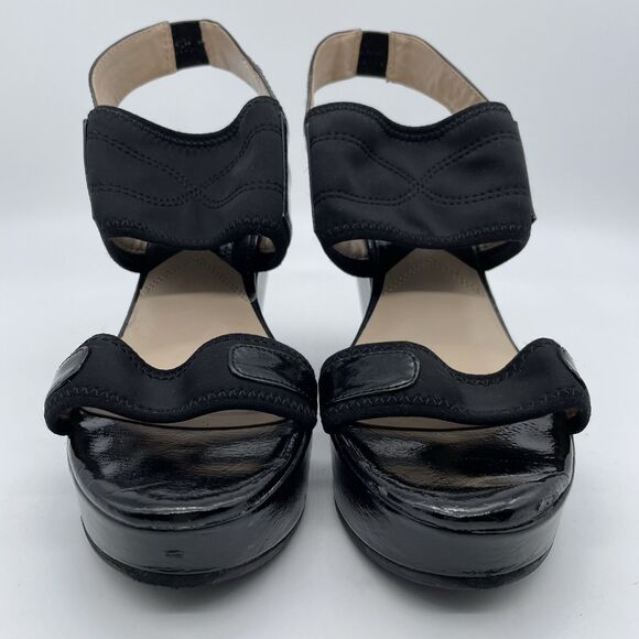 Adrienne Vittadini AV-CONCERTO Wedge Heels Women’s 8M Black Patent Sling Back - Picture 8 of 16